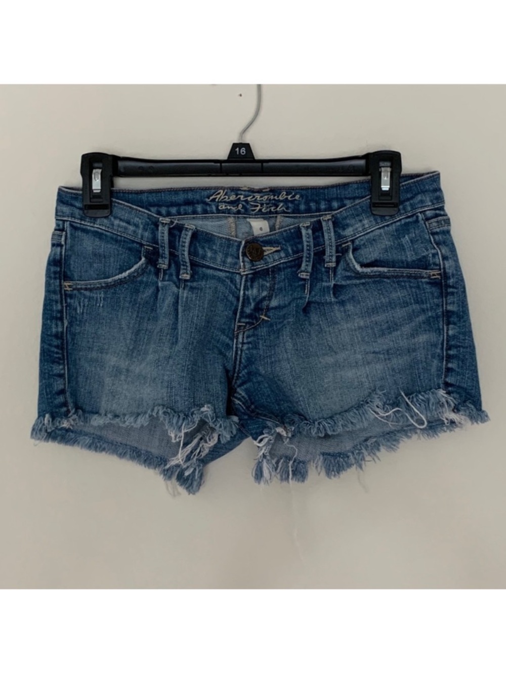 Abercrombie & Fitch Low Rise Distress Denim Shorts